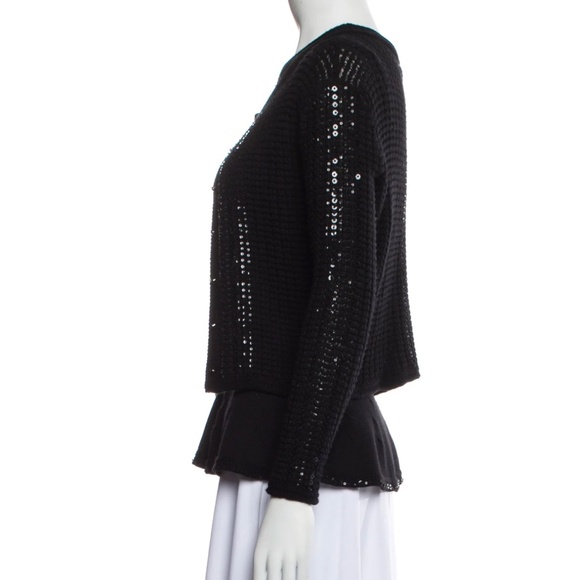 OSCAR DE LA RENTA Virgin Wool Sequin Embellishments Sweater Set New Tag Size: XS - Picture 2 of 3